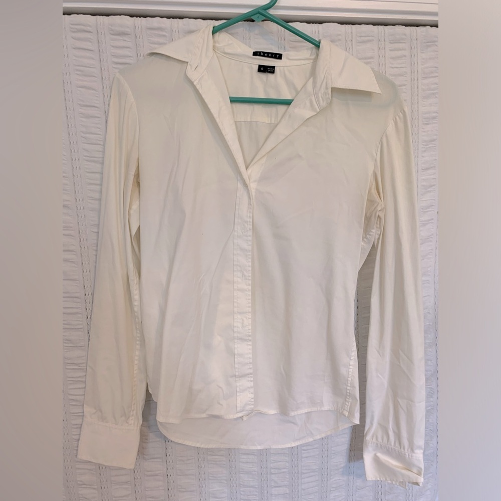 Women’s white button-down shirt